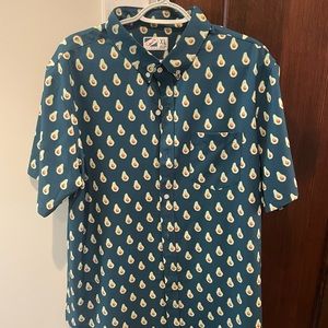 Bermies Size XL Avocado Short Sleeve Button Up.  Tags removed, Never worn